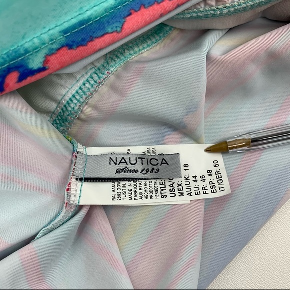 Nautica Tankini Racer Back Multi-Color Size 14 - Picture 8 of 10
